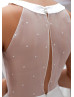 Ivory Polka Dot Organza Sheer Back Modern Long Wedding Dress